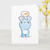 Penser à votre carte de voeux lapin (Fleur jaune)