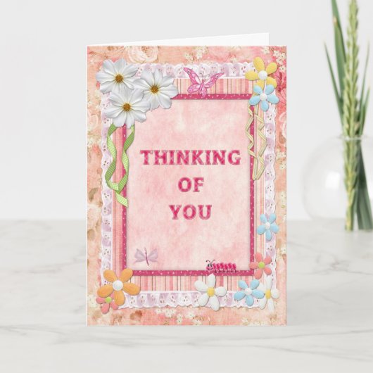 Penser à votre carte d'embarcation de scrapbooking (Devant)