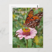 Penser à votre carte postale papillon (Devant / Derrière)
