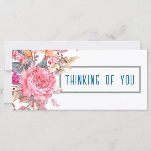 Penser à vous 4" x 9" Carte de voeux (Devant)