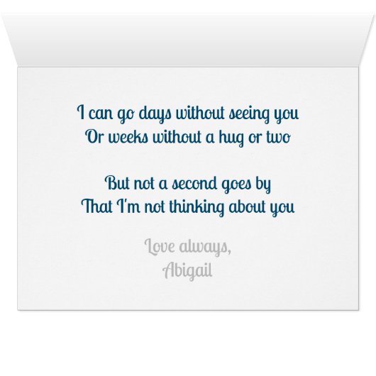 Penser À Vous Aimer Vous A Manqué (Intérieur Horizontal (Bas))