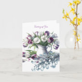 Penser à vous blanc Pitcher de la carte des tulipe (Fleur jaune)