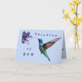Penser à vous carte de colibri (Fleur jaune)