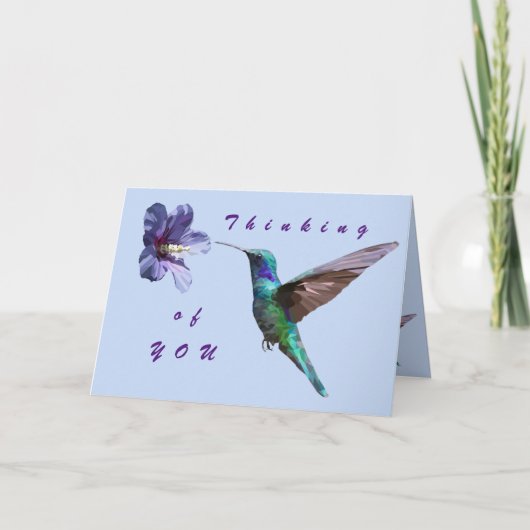 Penser à vous carte de colibri (Devant)