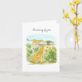 Penser à vous Carte de note Cheetah (Fleur jaune)