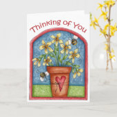 Penser à vous - Carte de voeux (Fleur jaune)