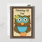 Penser à vous Carte postale Owl (Devant / Derrière)