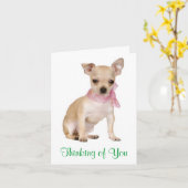 Penser à vous Chihuahua Chiot Chiot Carte de voeux (Fleur jaune)
