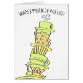 Penser à vous Colorful Cup Stack Carte de voeux (Devant)