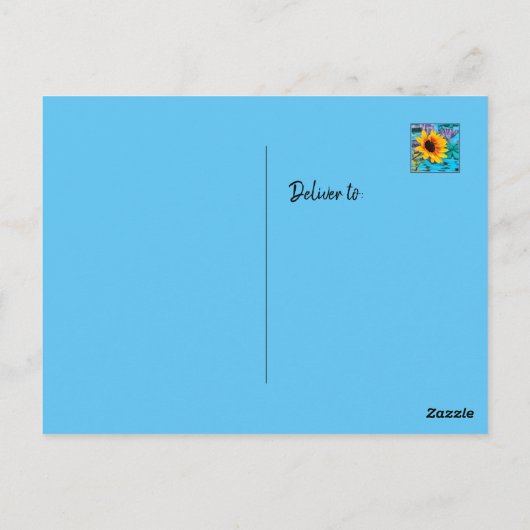 Penser à vous Colorful Hello carte postale (Dos)