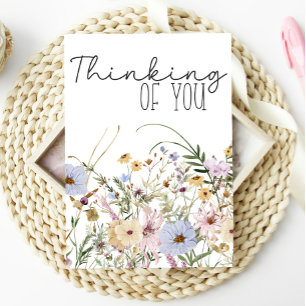 Penser à vous Fleur sauvage printemps carte floral