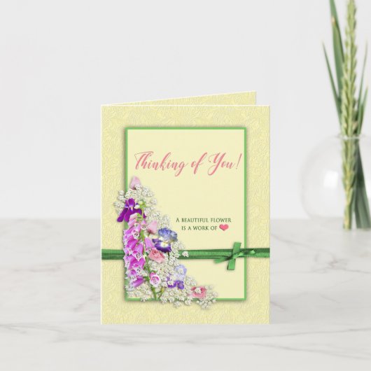Penser à vous - Fleurs de jardin - Carte de notes (Devant)