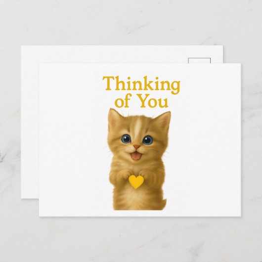 Penser à vous jolie carte Kitten (Devant / Derrière)