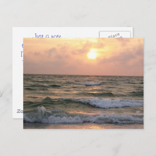 Penser à vous Ocean Sunset carte postale (Devant / Derrière)