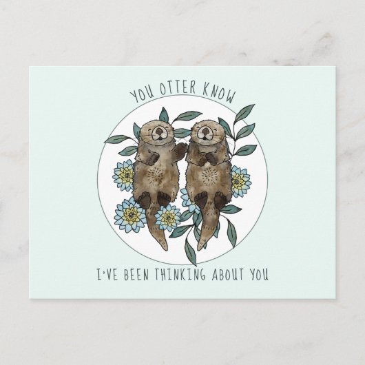 Penser à vous Otters carte postale (Devant)