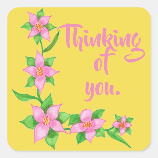 Penser à vous Pink Flower L Design sur Stickers (Devant)