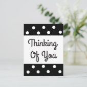 Penser à vous Polka noir & blanc carte postale (Debout devant)