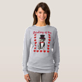 Penser à vous poodle Red Grey Ladies Tshirt (Devant entier)