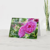 Penser à vous rose Roses carte (Devant)