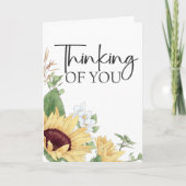 Penser à vous Sunflower jaune carte florale (Devant)