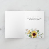 Penser à vous Sunflower jaune carte florale (Intérieur)