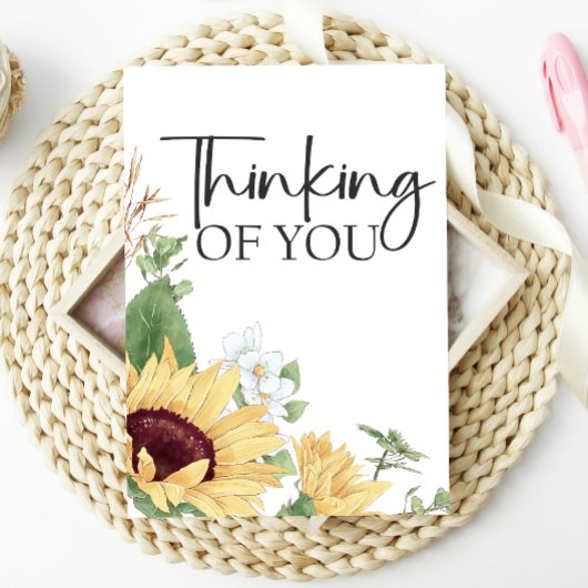 Penser à vous Sunflower jaune carte florale