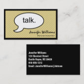 Penser Cloud Parler Psychothérapeute Carte de visi (Devant / Derrière)