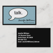 Penser Cloud Parler Psychothérapeute Carte de visi (Devant / Derrière)