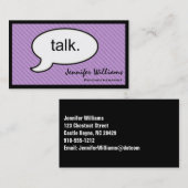 Penser Cloud Parler Psychothérapeute Carte de visi (Devant / Derrière)