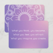 Penser et devenir la carte de devis de Bouddah dég (Devant / Derrière)