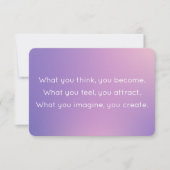 Penser et devenir la carte de devis de Bouddah dég (Devant)