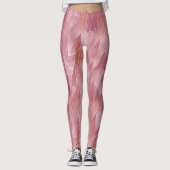 Penser Flamant rose rose Pop Plumes Leggings (Devant)