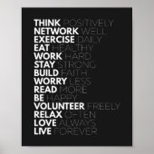 Penser positivement | Affiche motivationnelle (Devant)