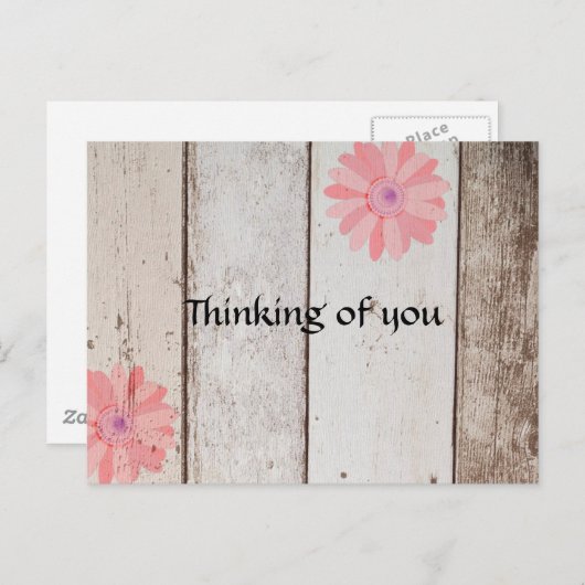 Penser Rustique à votre carte de voeux (Devant / Derrière)