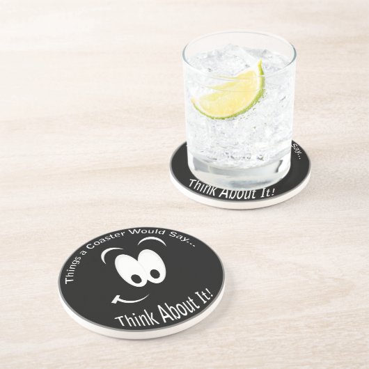 Pensez À Ça Dessous de verre Sombre (Côté)