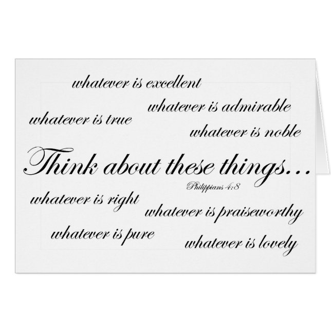 Pensez à de telles choses. 4:8 de Philippiens (Devant horizontal)