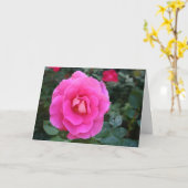 Pensez à votre carte rose rose (Fleur jaune)