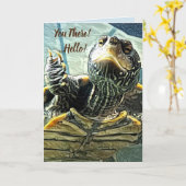 Pensez à votre carte Tortue (Fleur jaune)