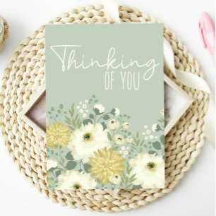 Pensez à votre Pastel Garden Carte Florale Blanche