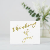 Pensez à vous | Carte postale Faux Gold Script (Debout devant)