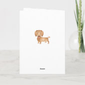 Pensez à vous Dachshund Chien Chien Note Carte (Dos)