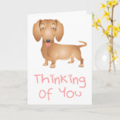 Pensez à vous Dachshund Chien Chien Note Carte (Fleur jaune)