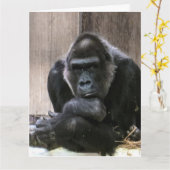 PENSEZ À VOUS GORILLA GRANDE CARTE DE SALUT (Fleur jaune)