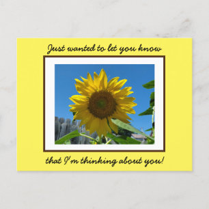 Pensez à vous jolie carte de tournesol jaune