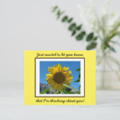 Pensez à vous jolie carte de tournesol jaune (Debout devant)