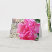 "Pensez à vous" Raindrops sur carte Rose (Devant)