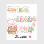 Pensez À Vous | Sticker en vinyle de Saint Valenti (Feuille)