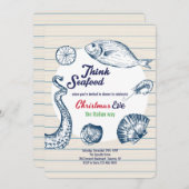 Pensez Dîner De Fruits De Mer Invitation (Devant / Derrière)