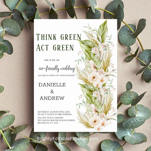 Pensez Green Act Green Eco-Friendly Poster Mariage