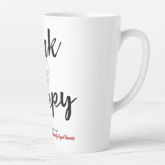 Pensez heureux logo blanc latte mug (Droite)